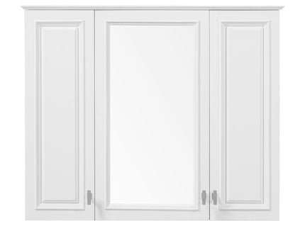 Wall Mounted Mirror Cabinet With 5 Adjustable Shelves, Rectangular Storage For Bathroom - White