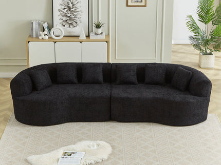 Curved Sectional Sofa With 6 Pillows