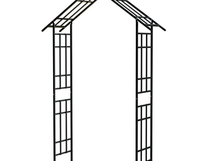 Garden Arch With Adjustable Width Climbing Plants Support - Black