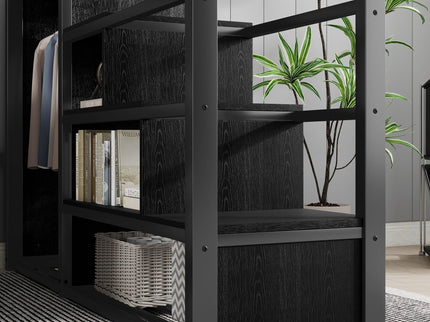 Loft Bed With Storage Shelves, Wardrobe