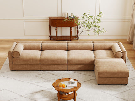 Contemporary Elegant Sofa With Storage And Ottoman
