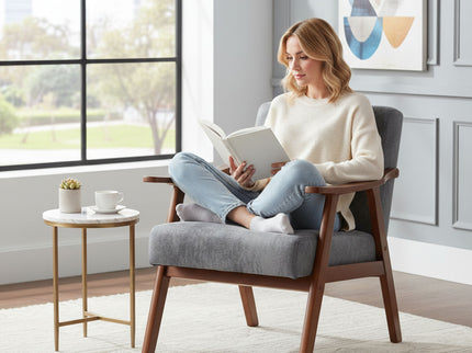 Accent Chair, Classic Mid Century Modern For Extra Seating