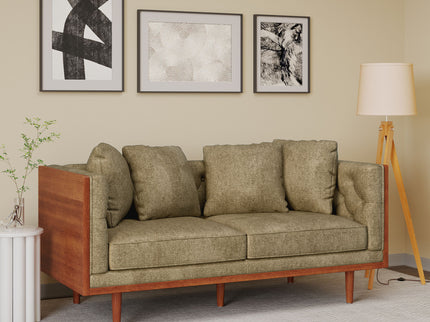 Retro Modern Loveseat With Button Tufted Upholstery