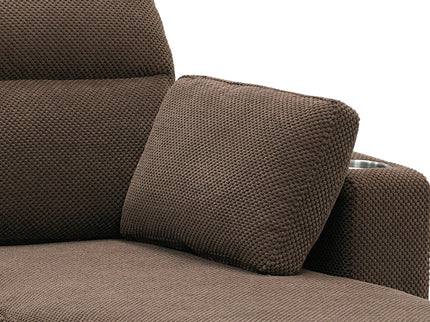 Convertible L - Shaped Sectional Sofa Bed With Storage Chaise, Cup Holders