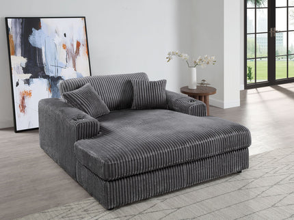 Hilde Chaise - With 2 Pillows - Dark Gray