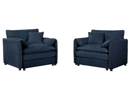 Modern Oversized Accent Chair, Comfy Single Sofa With Large Seat (Set of 2)