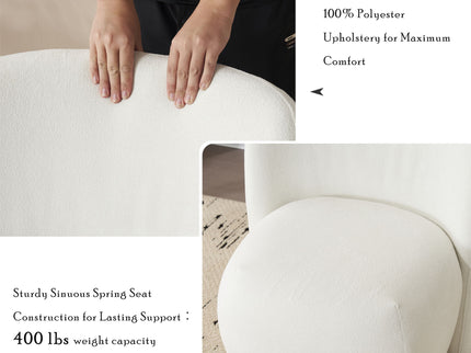 Modern Low Back Accent Upholstered Armless Living Room Chairs, Round Feet