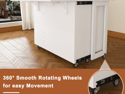 3 In 1 Foldable Side Table With 4 Storage Shelves