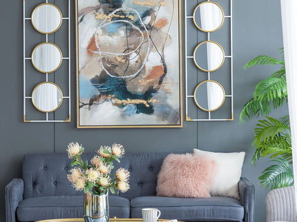 3 Mirror Piece Wall Mirror InRectangular Frame, Home Wall Decor For Bedroom Living Room