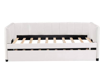 Upholstered Daybed With Ergonomic Design Backrest
