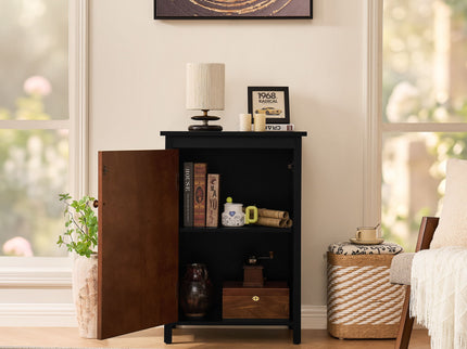 Floor Cabinet With Doors & Adjustable Shelf, Storage Cabinet For Entryway