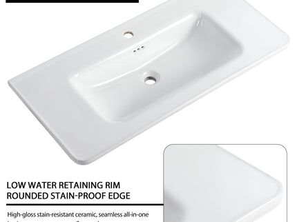 Freestanding Bathroom Vanity With Sink, 2 Small Storage Cabinets, Soft Close Doors