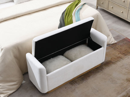 Upholstered Storage Bench With Safety Hinge