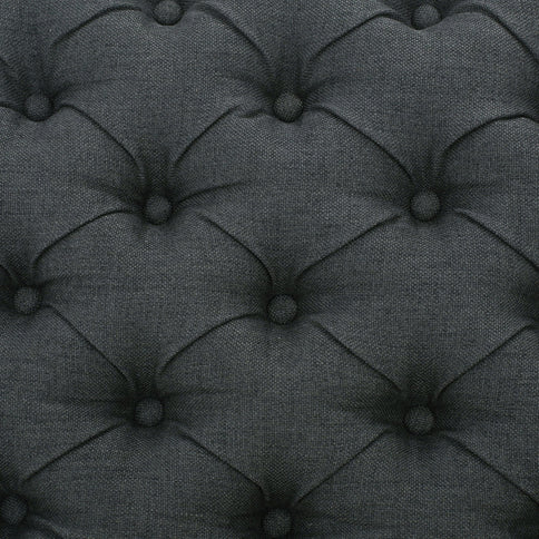 Contemporary Storage Ottoman With Tufted Top - Dark Gray