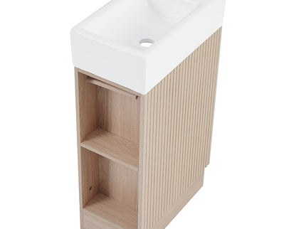 Modern Bathroom Vanity With Sink And 2 Tier Shelf