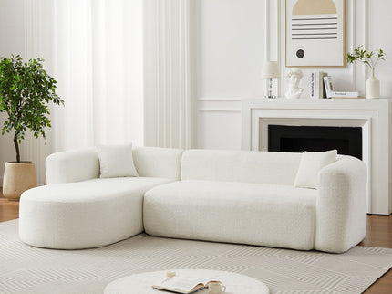L - Shape Boneless Cloud Couch With 2 Throw Pillows For Living Room