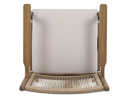 Outdoor Acacia Wood Patio Dining Armchair (Set of 2)