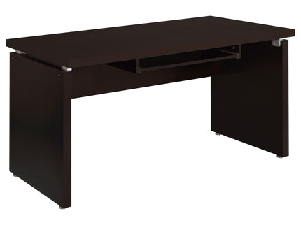 Floating - Top Computer Desk With Pullout Keyboard Shelf - Brown