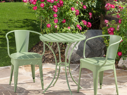 3 Piece Bistro Set With Table And 2 Chairs - Green