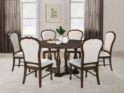 Claire - Round Pedestal Dining Table - Brown