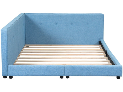 Modern Upholstered Platform Bed With USB Ports And LED Belt