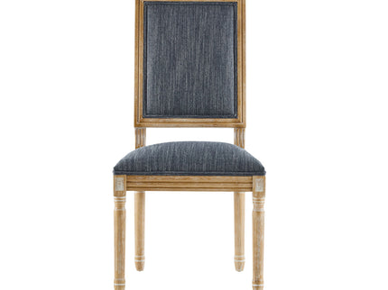 French Country Style Dining Chair With Upholstered Seating And Fluted Legs