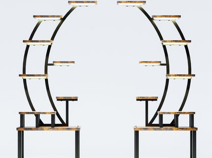 9 Tiered Indoor Plant Stand With 5 Adjustable Grow Lights