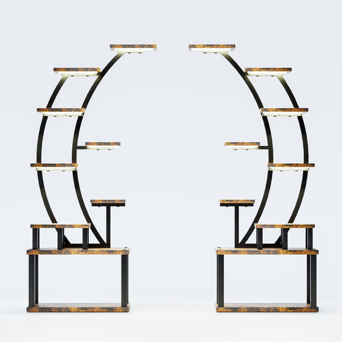 9 Tiered Indoor Plant Stand With 5 Adjustable Grow Lights