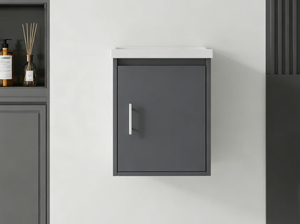 Floating Bathroom Vanity Combo, Wall Mounted Cabinet With Sink & Soft Close Doors For Small Bathrooms