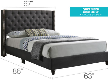 Nailhead Bed Transitional Vibrant