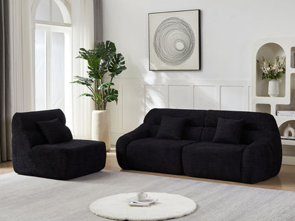 Luxury Curved Corner Sectional Sofa With 4 Pillows