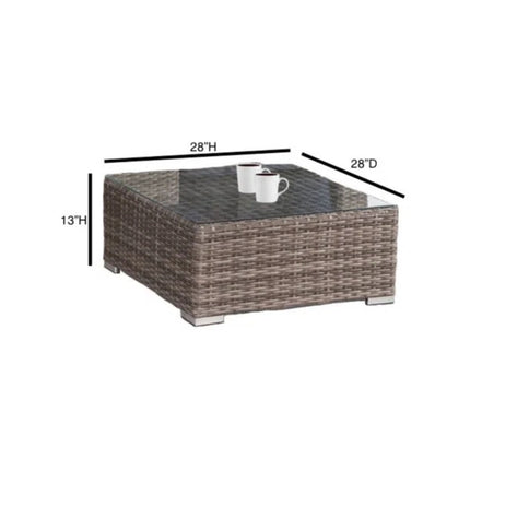 Modern Patio Rattan Sectional Set With Cushions