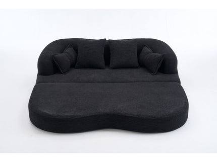 Foldable Sofa Bed, Boneless Couch Convertible Sleeper With 4 Pillows