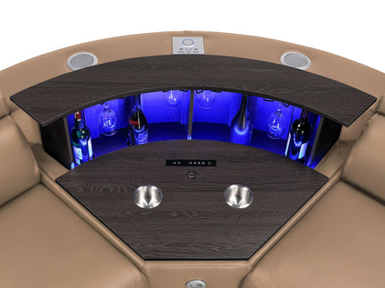 Nova - Sectional With Bluetooth Speaker, LED And Lifting Wine Cabinet