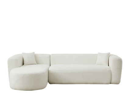 L - Shape Boneless Cloud Couch With 2 Throw Pillows For Living Room