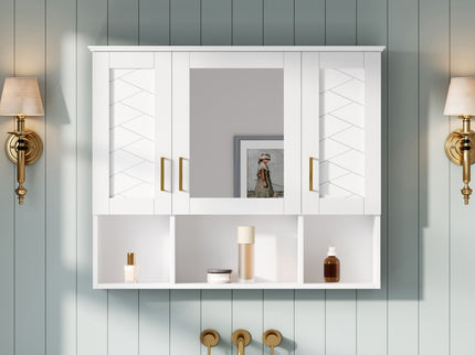 Modern Wall Mounted Medicine Cabinet With Adjustable Shelves, Soft Close Doors, High Define Mirror