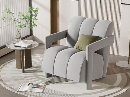 Modern Minimalist Leisure Armchair With L Shaped Armrests