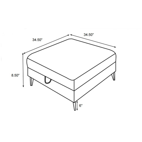 Harrison - Upholstered Storage Ottoman - Gray / Black
