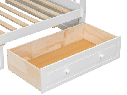 Bunk Bed With Drawers, Convertible Storage Bed