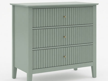 Fluted 3 Drawer Nightstand With Soft Close Slides