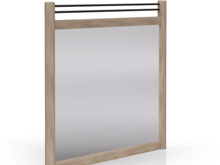 Queen Canopy Bedroom Set With A 2 Drawer Nightstand A Dresser With Poster Mirror And A Door Chest - Sand