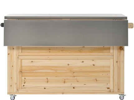 Outdoor Kitchen Island With Stainless Steel Top, Ample Storage Space, Towel And Spice Racks And A Bottle Opener