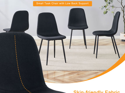 Modern Medieval Style Cushioned Side Chairs Set With Metal Legs For Kitchens