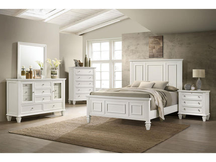 Cottage 3 Drawer Nightstand With Pull Out Tray - Cream White