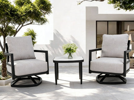 Outdoor Patio Furniture, Chat Set, Sunbrella Cushions And Side Table