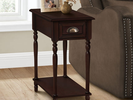 Accent Side Table, 2 Tier, Storage Drawer, Stylish Traditional Design