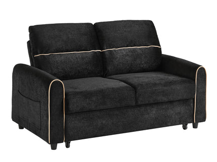 Pull Out Sofa Bed With Adjustable 3 Position Backrest, USB Charging Ports, Side Pockets