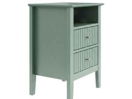 Fluted Nightstand With 2 Drawers