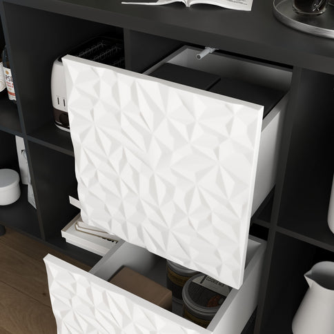 Modern Sideboard Buffet Cabinet With Doors And Unique Panel Styling