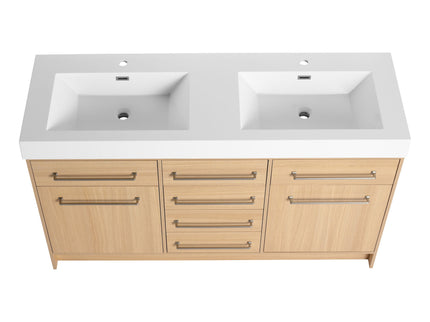 Freestanding Bathroom Vanity With Resin Sink, Soft-Closing Doors And Drawers
